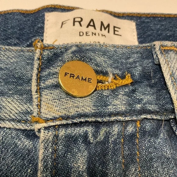 Frame Denim Mini Shirt, Washed Denim, 100% Cotton, 5-Pocket Style, Size 27 - Picture 12 of 12